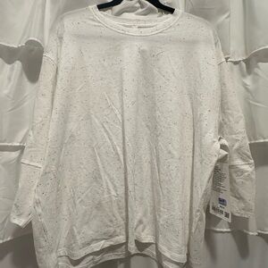 LA Relaxed 3/4 Sleeve Crew - Confetti Black White - Size 12